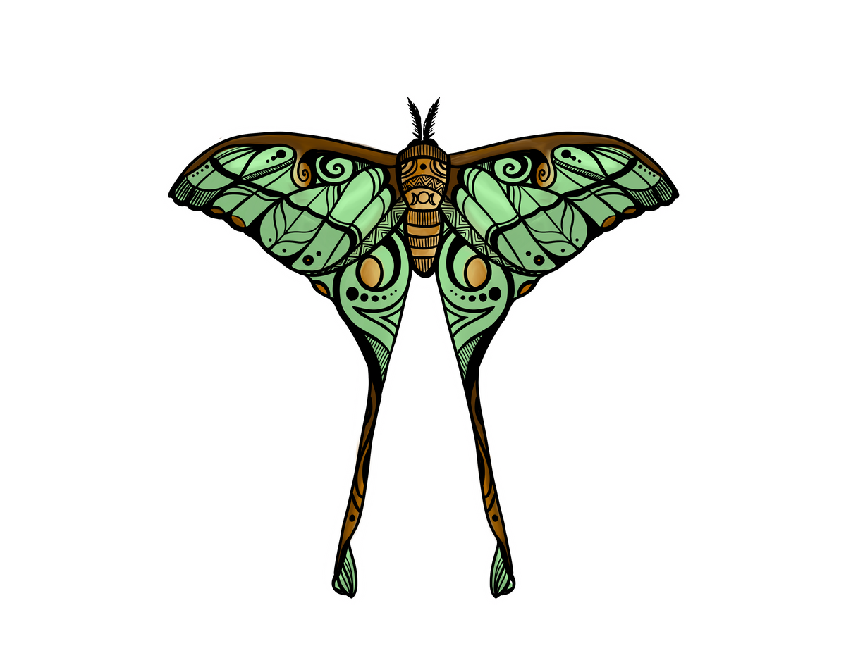 Luna Moth Vinyl Sticker