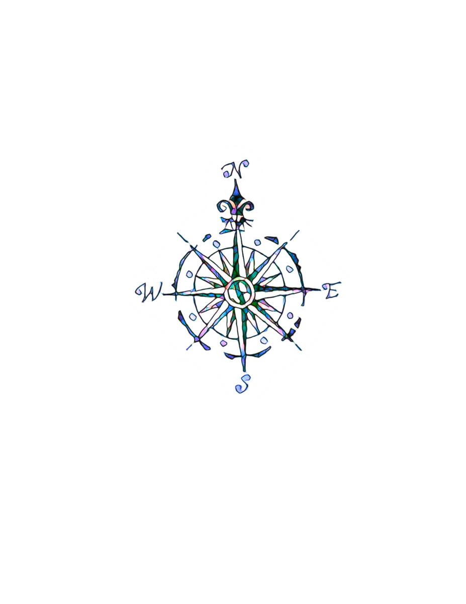 Compass Rose Sticker – Sunfeather Studio