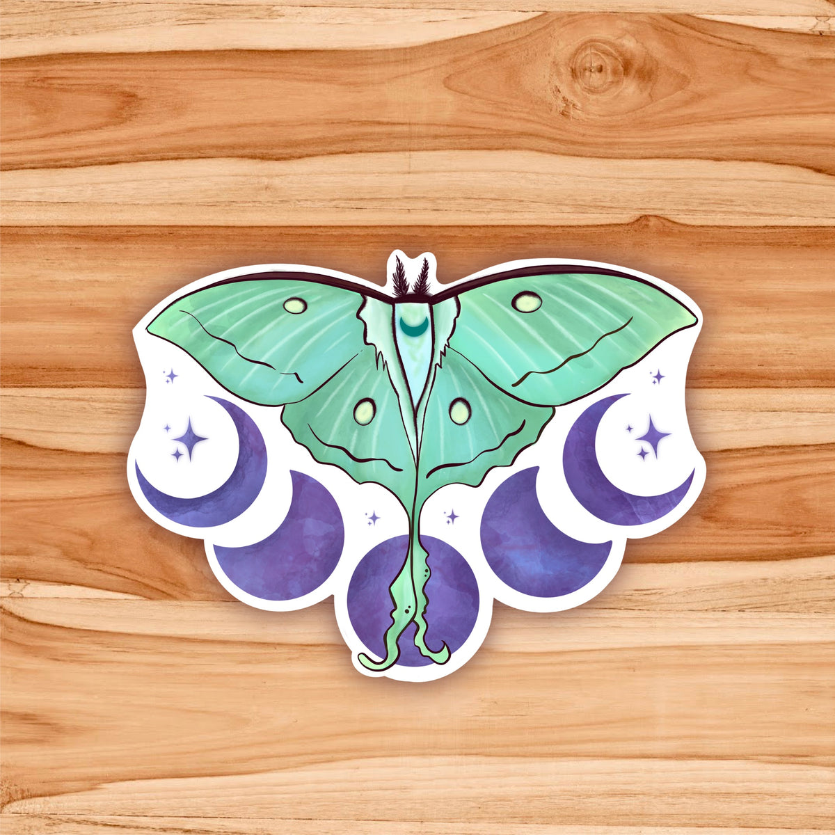 Moth Sticker Decal Witchy Stickers Luna Moth Sticker 