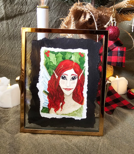 Original Painting - Holly Berry Fairy