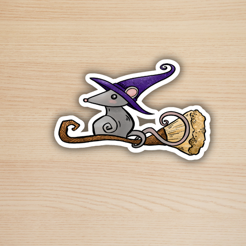 Mouse Witch Sticker