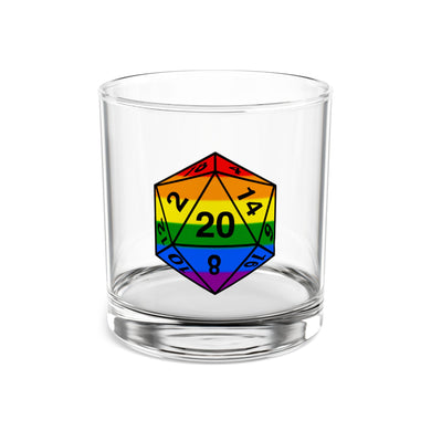 Rainbow D20 - Rocks Glass