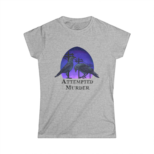Attempted Murder Women's Softstyle Tee - Spooky Graphic Shirt for Halloween Lovers
