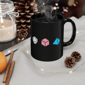 Trans Pride Dice Line - 11oz Black Mug