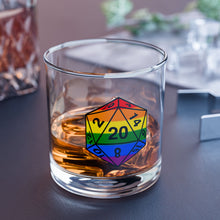 Rainbow D20 - Rocks Glass