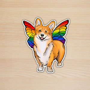 Corgifly Pride Rainbow Sticker