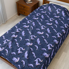 Blue Foxes - Velveteen Plush Blanket