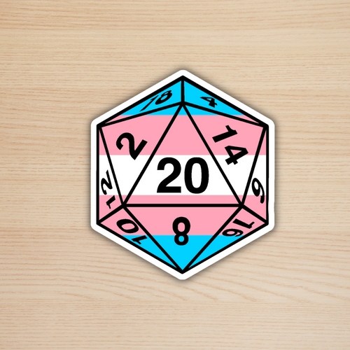 Trans Pride D20 Sticker