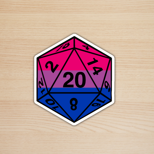Bissexual Pride D20 Sticker