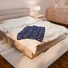 Blue Foxes - Velveteen Plush Blanket