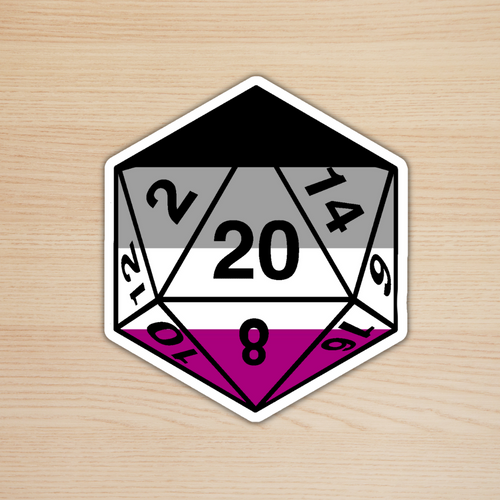 Asexual Pride D20 Sticker