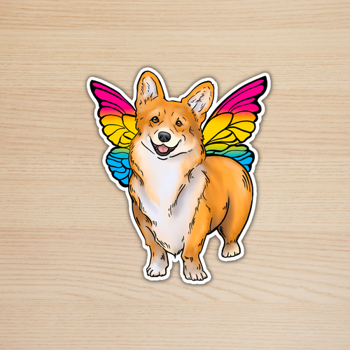 Corgifly Pansexual Pride Sticker