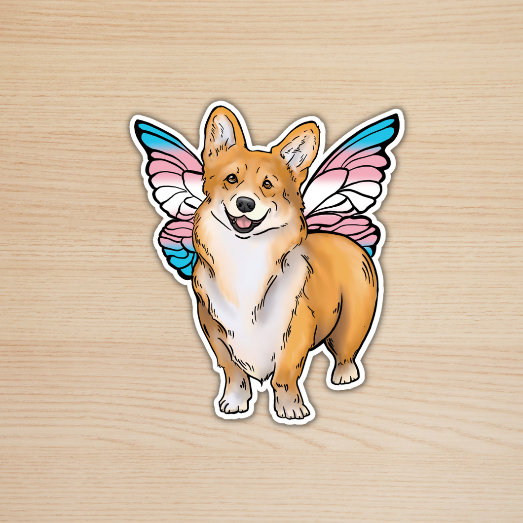 Corgifly Trans Pride Sticker