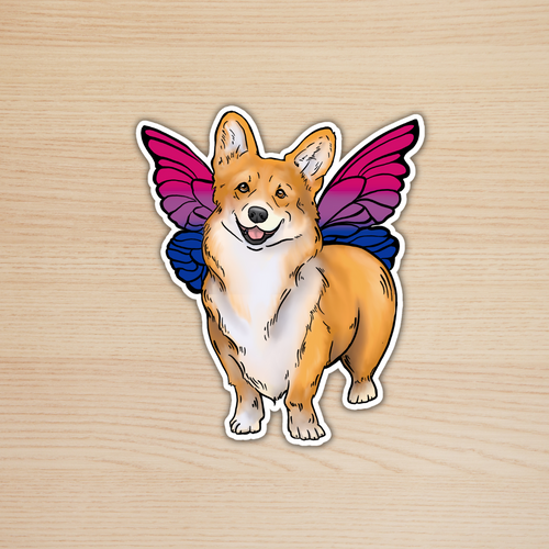 Corgifly Bisexual Pride Sticker
