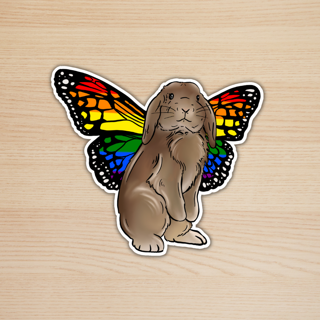 Bunnerfly Pride Rainbow Sticker