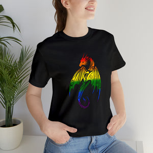 Rainbow Pride Dragon - Unisex Jersey Short Sleeve Tee