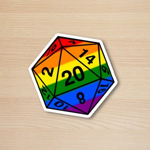 Pride Rainbow D20 Sticker