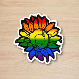 Sunflower Pride Rainbow Sticker