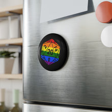 Rainbow Pride D20 - Button Magnet, Round (1 & 10 pcs)