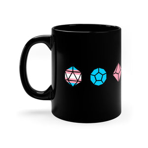 Trans Pride Dice Line - 11oz Black Mug