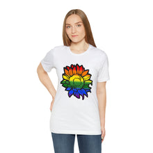 Rainbow Pride Sunflower - Unisex Jersey Short Sleeve Tee