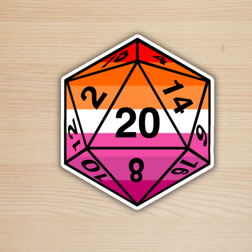 Lesbian Pride D20 Sticker