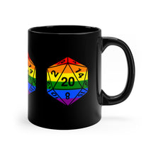 Pride Rainbow D20 - 11oz Black Mug