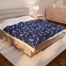 Blue Foxes - Velveteen Plush Blanket