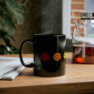 Rainbow Pride Dice Line - 11oz Black Mug