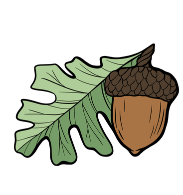 Leaf and Acorn Enamel Pin