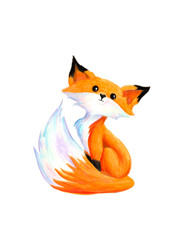 Cute Watercolor Fox Sticker