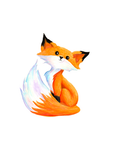 Cute Watercolor Fox Sticker – Sunfeather Studio