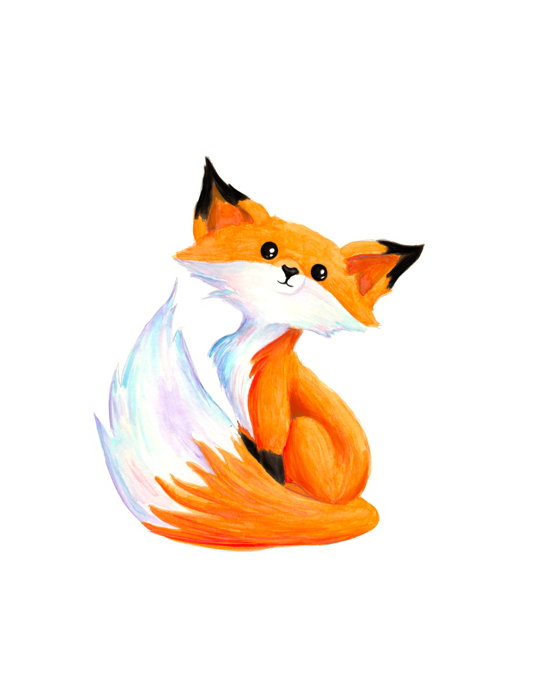 Cute Watercolor Fox Sticker