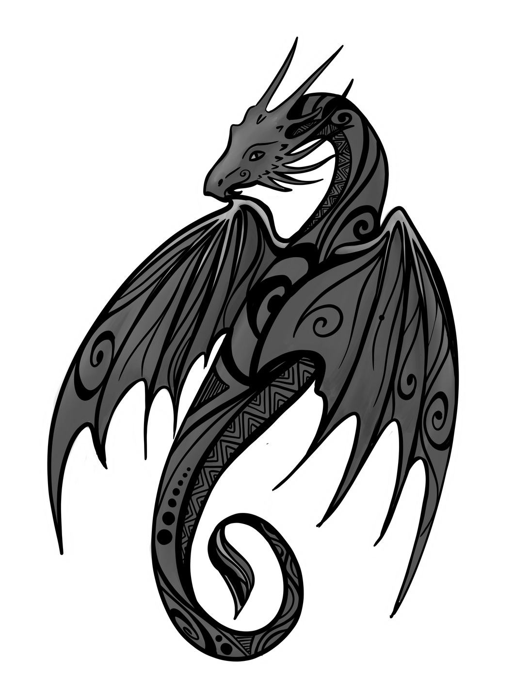 Spirit of the Dragon Sticker (Black)