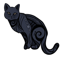 Spirit of the Cat (black) Sticker