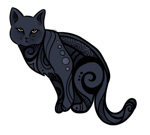 Spirit of the Cat (black) Sticker