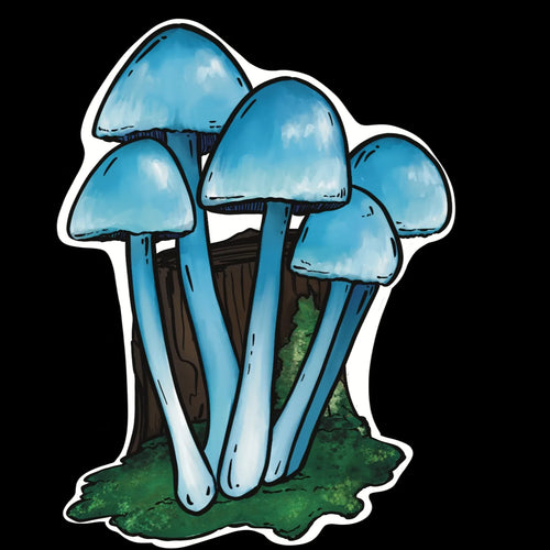 Blue Mycena Sticker