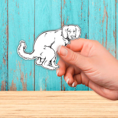 Pooping Dog Sticker