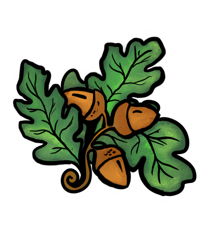 Oak and Acorn Sticker