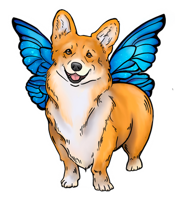 Blue Corgifly Sticker