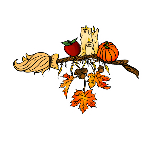 Mabon Broom Sticker