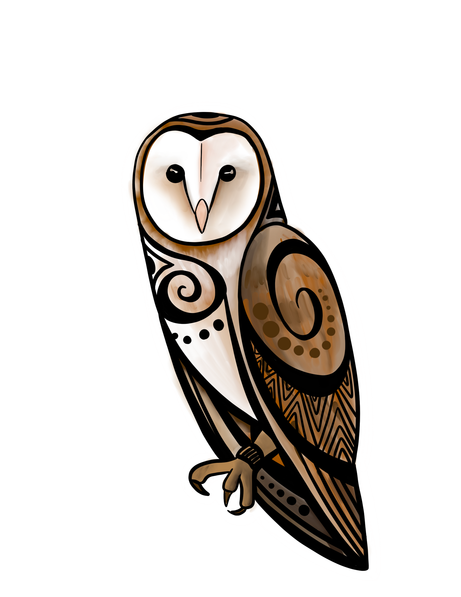 barn owl tribal tattoo