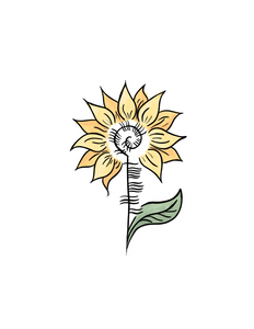 Ogham Sunflower Sticker
