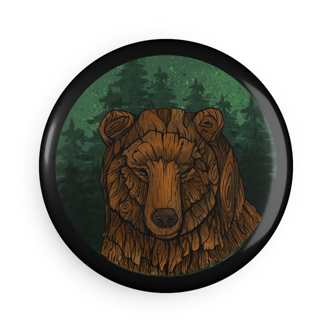 Bark Bear - Button Magnet, Round (1 & 10 pcs)