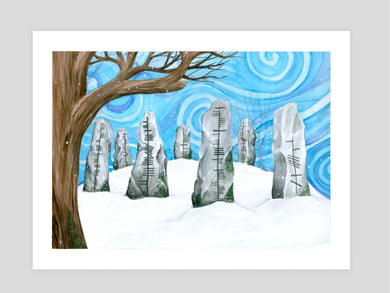 Winter Ogham stones