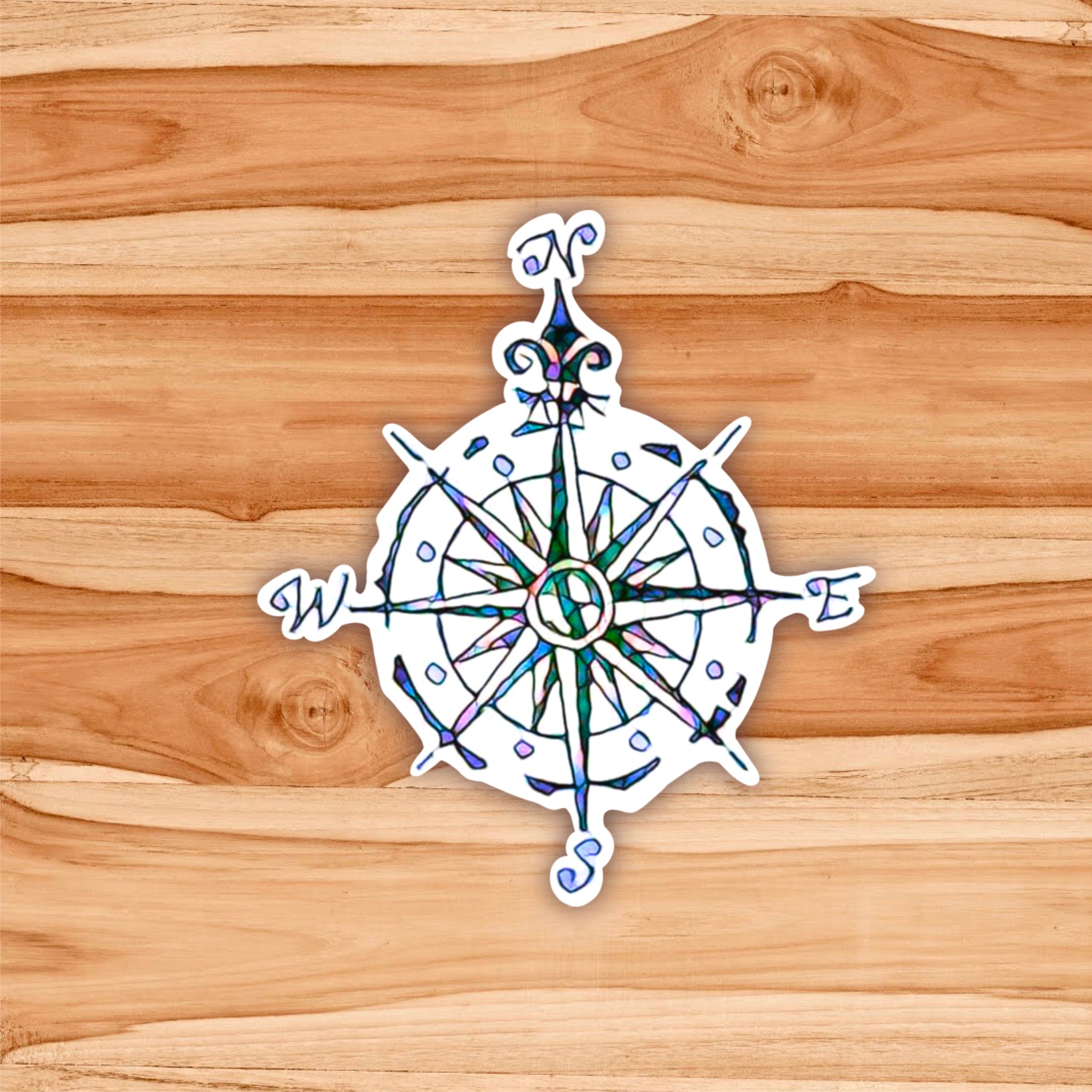 Compass Sticker Unique Compass Rose Sticker – Sunfeather Studio
