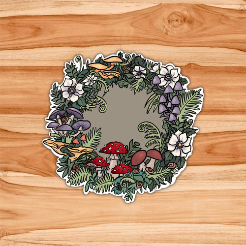 Mushroom wreath Sticker
