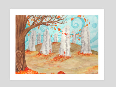 Autumn Ogham stones